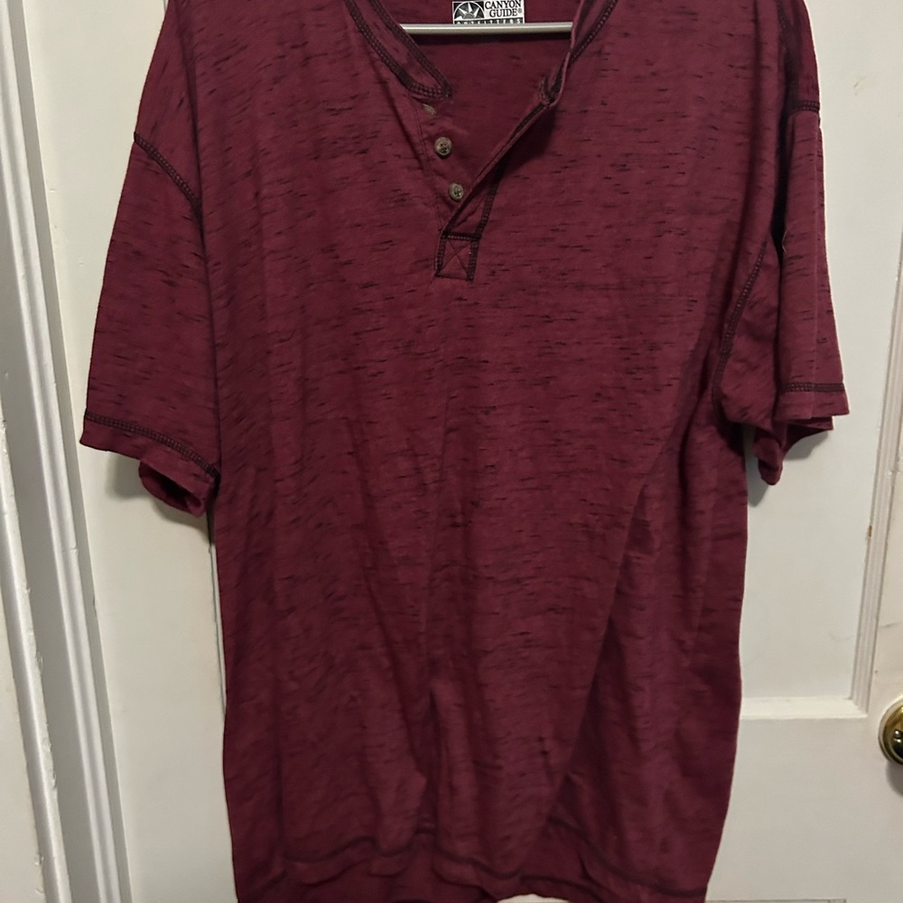 Casual Maroon Button Down Shirt